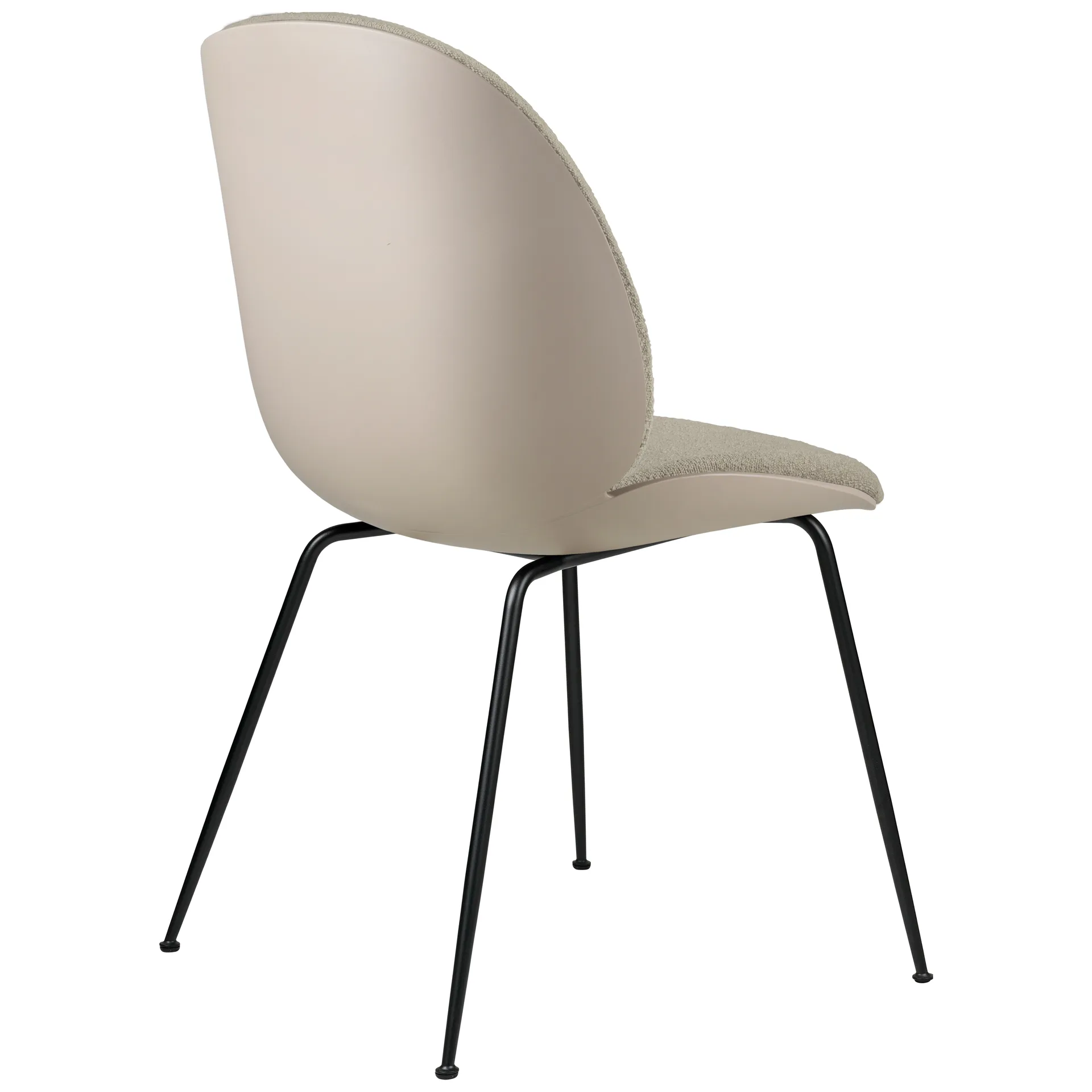 Beetle dining chair front upholstered conic base, New Beige-Light Bouclé 008 GUBI