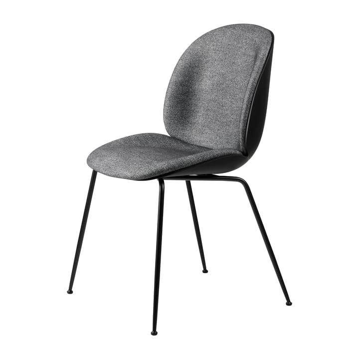 Beetle dining chair front upholstered conic base - Plain 0023-black - GUBI