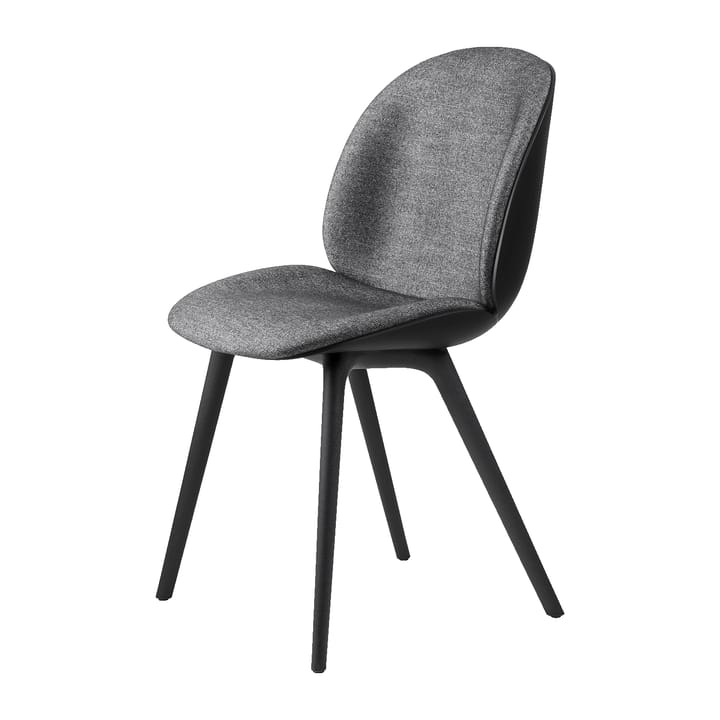 Beetle dining chair front upholstered plastic base - Plain 0023-black - GUBI