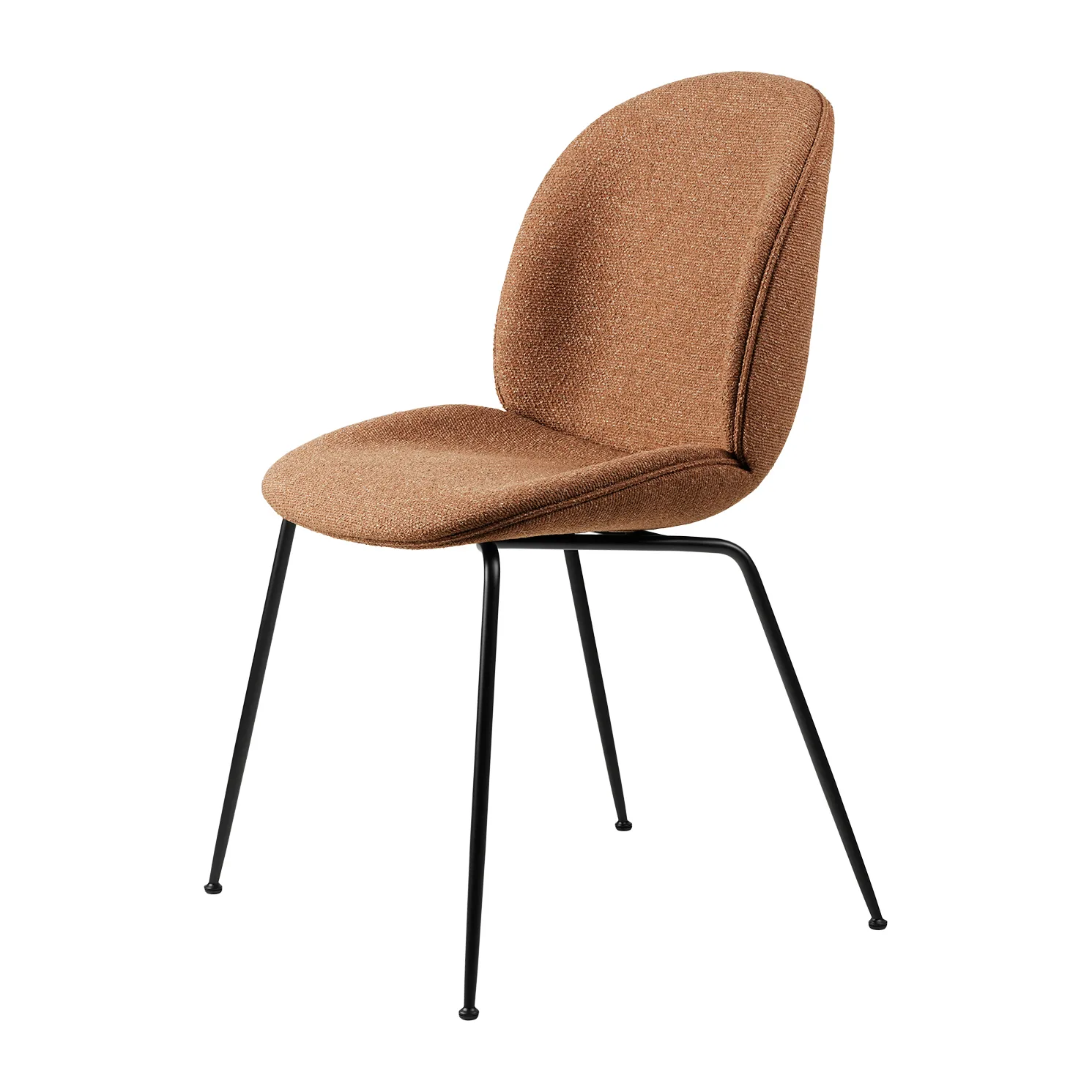 Beetle dining chair fully upholstered conic base, Around Bouclé 032-black GUBI