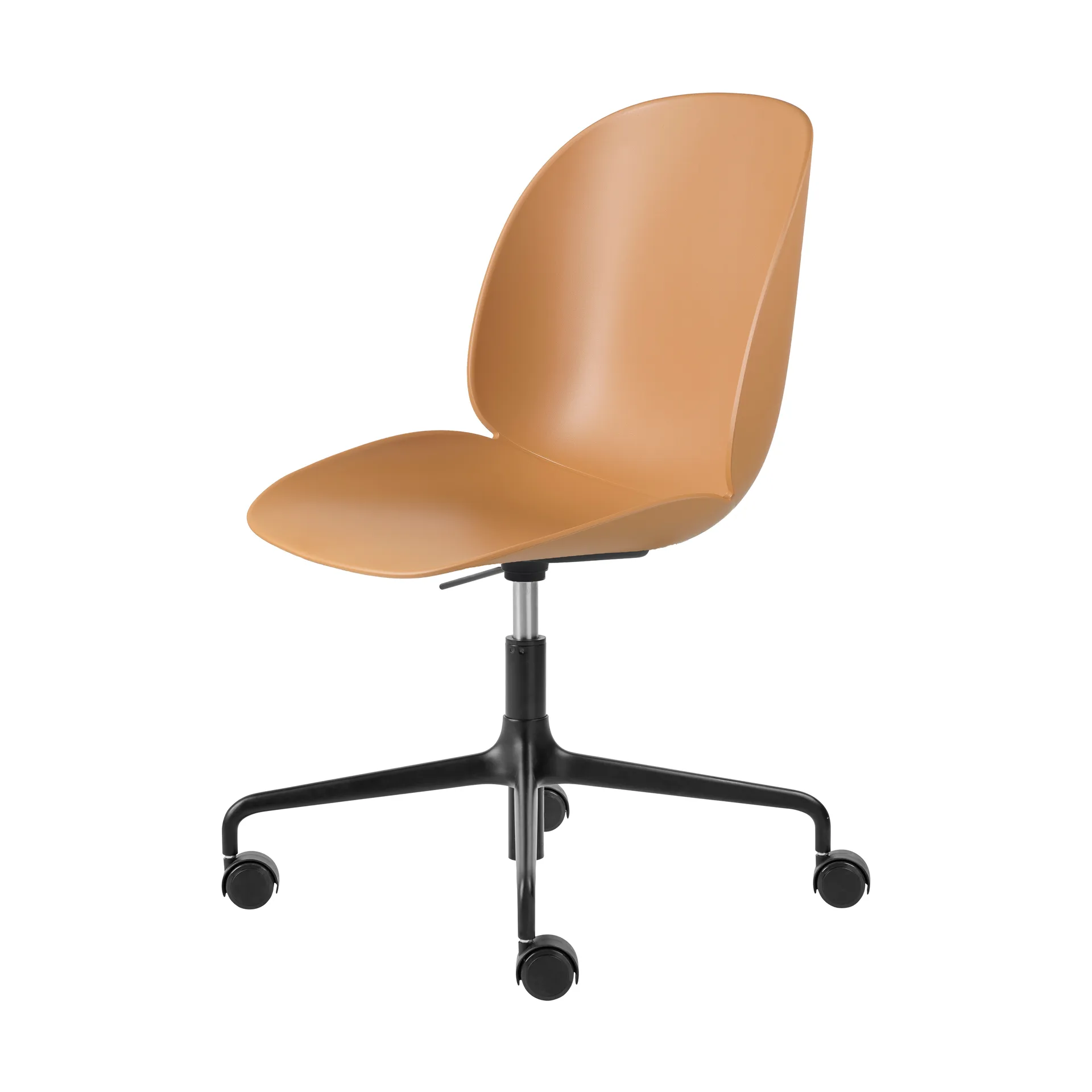 Beetle Meeting Chair kontorsstol, Amber brown-black GUBI