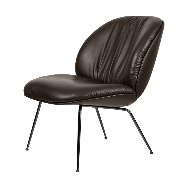 Beetle Soft loungestol helklädd - Smooth leather Gubi Coffee-mattsvart - GUBI