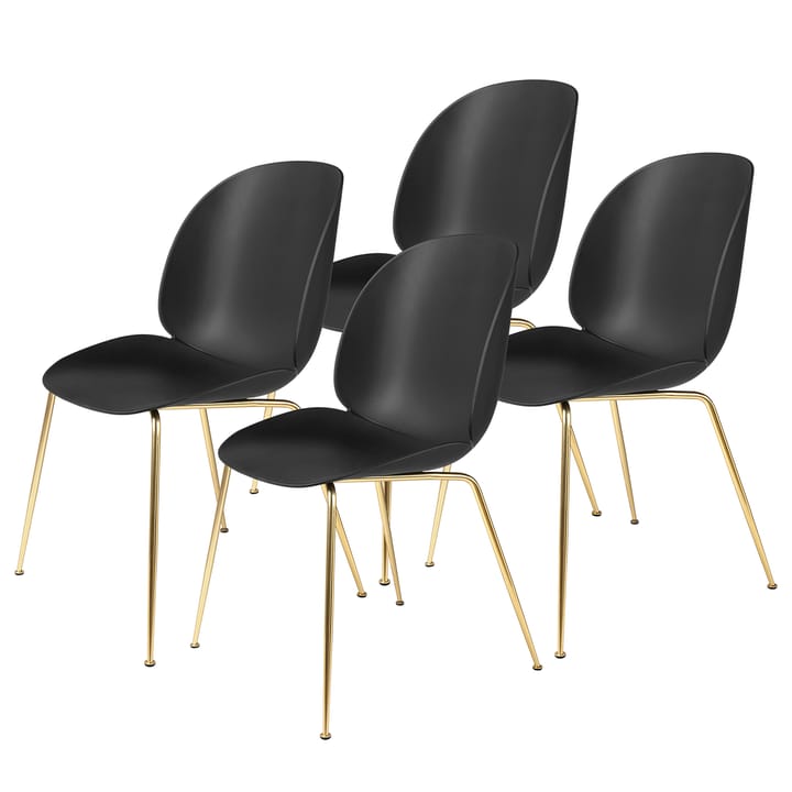 Beetle stol mässingsben 4-pack - Black - GUBI