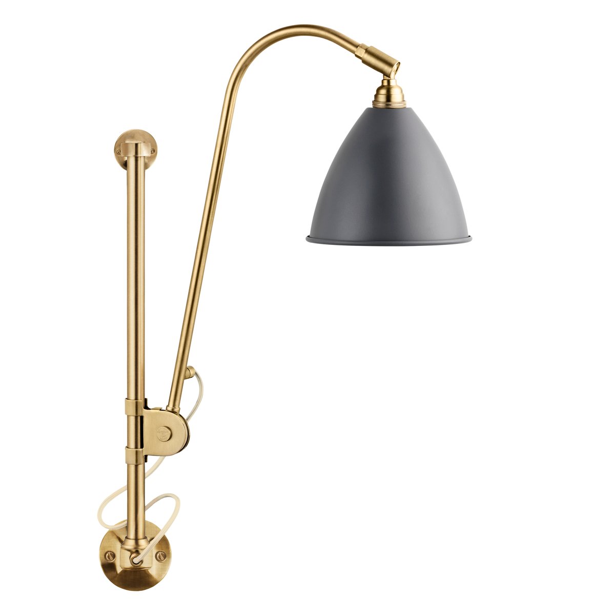 GUBI Bestlite BL5 vägglampa Grå-mässing | Skandinavisk Design | Vägglampor | Grå