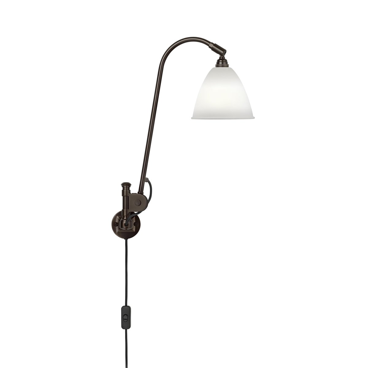 GUBI Bestlite BL6 vägglampa benporslin-svart | Skandinavisk Design | Vägglampor | Svart
