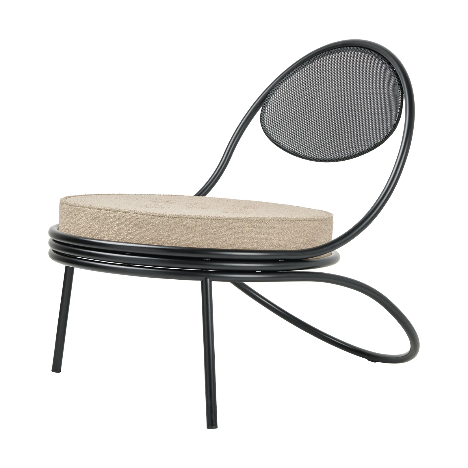 Copacabana Outdoor Lounge Chair klädd sits, Lorkey limonta 41-svarta ben GUBI