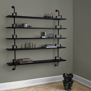 Demon vägghylla 3 plan - black stained ash, 155 cm - GUBI