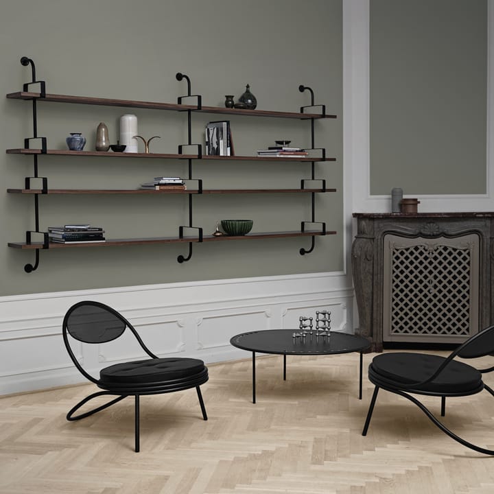 Demon vägghylla 3 plan, black stained ash, 155 cm GUBI