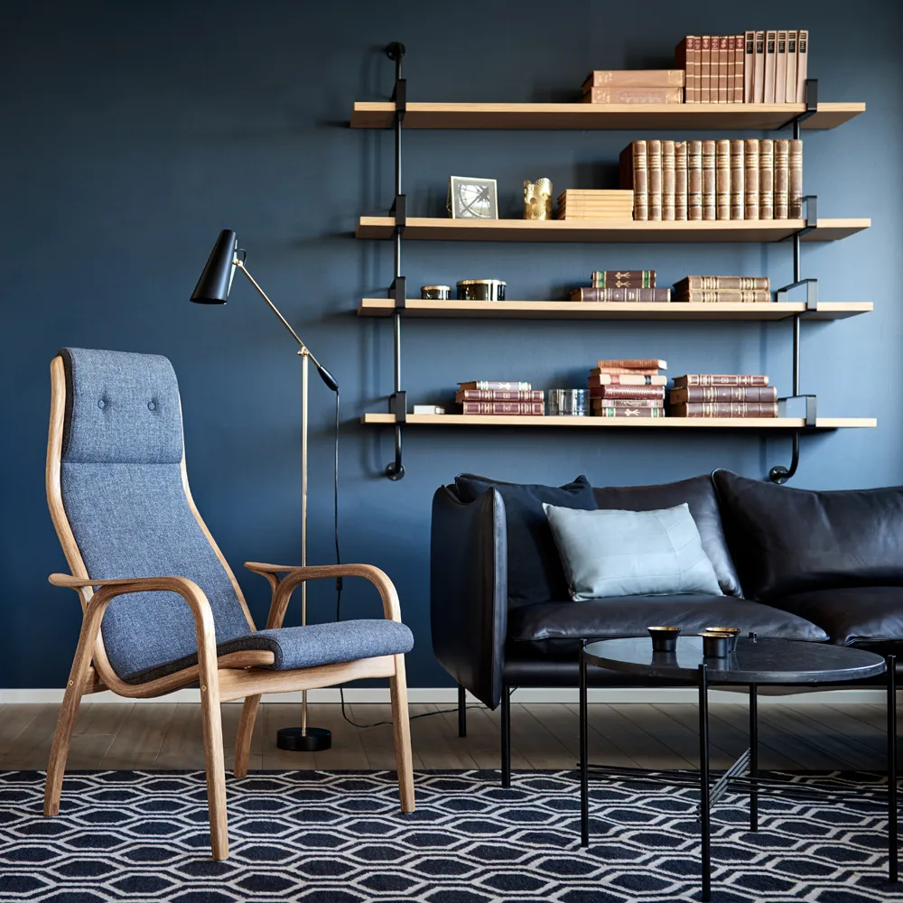 Demon vägghylla 5 plan, black stained ash, 95 cm GUBI