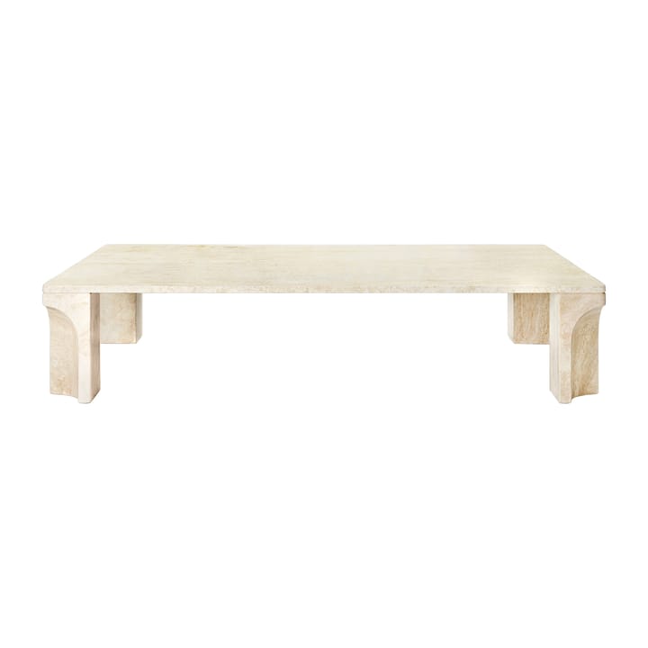 Doric soffbord 80x140 cm, Neutral white-travertine GUBI