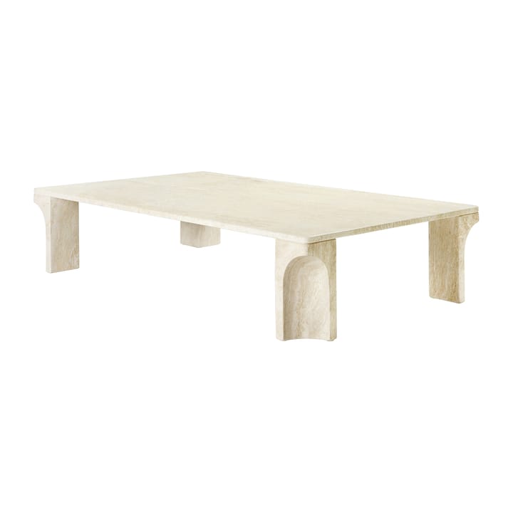 Doric soffbord 80x140 cm, Neutral white-travertine GUBI