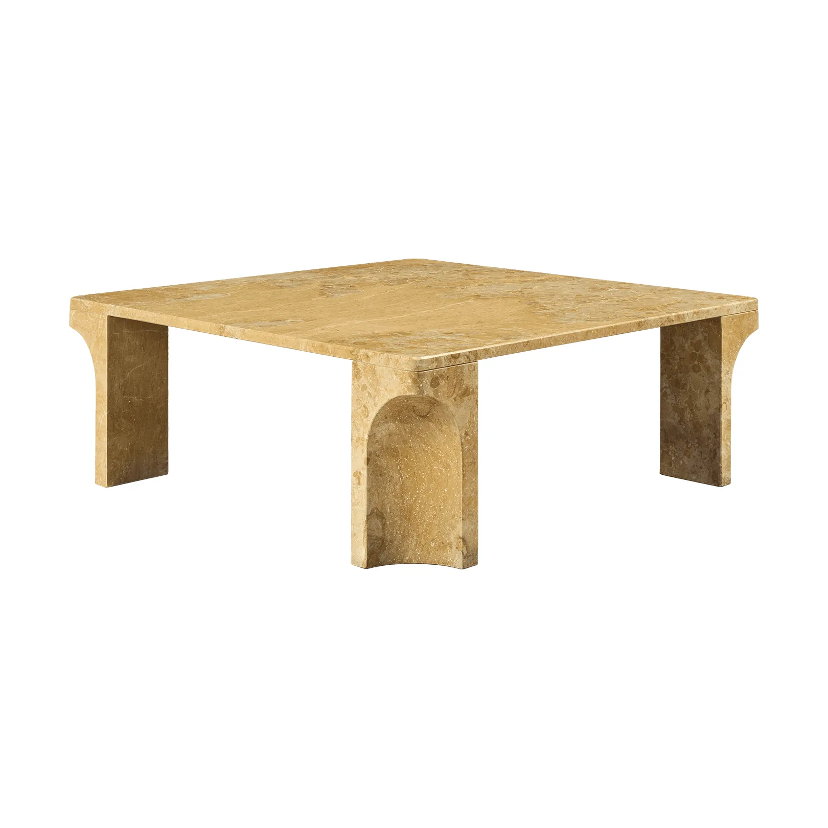 Doric soffbord, Honey Amber marmor, 80x80 cm GUBI