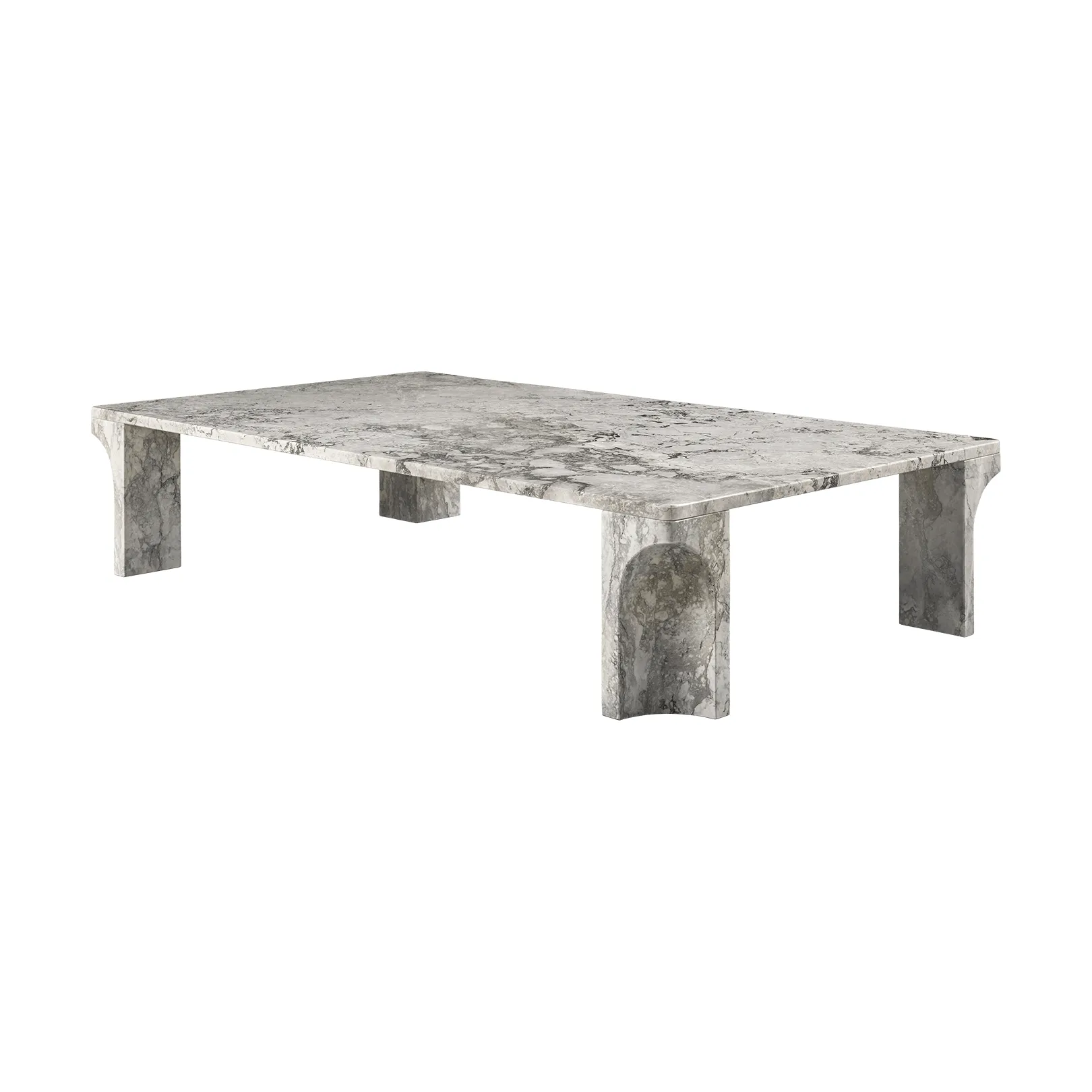 Doric soffbord, Stormy Gray marmor, 140x80 cm GUBI
