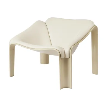 F300 loungestol - Pastel green-Smooth läder Cream - GUBI