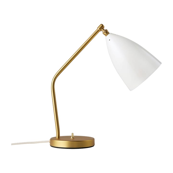 Gräshoppa bordslampa blank - Alabaster white-brass - GUBI