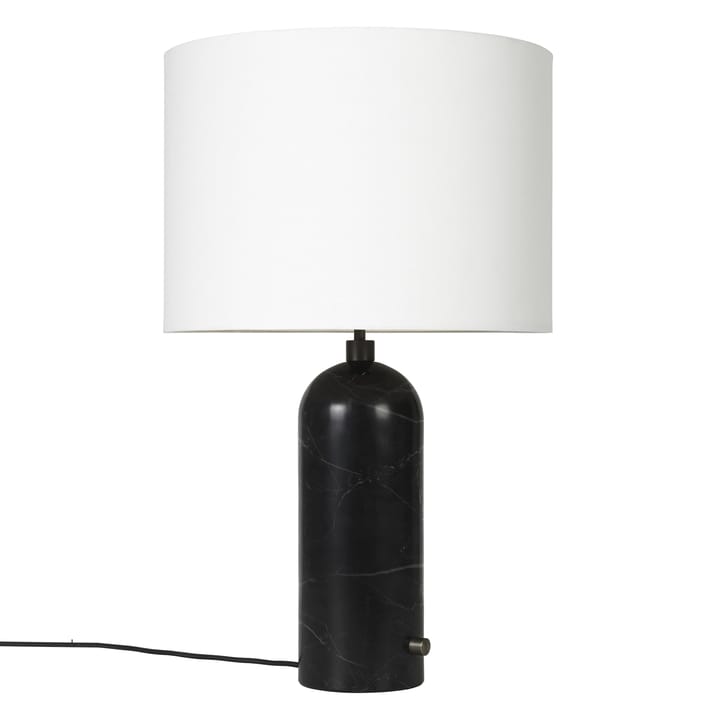 Gravity L bordslampa - black marble + vit skärm - GUBI