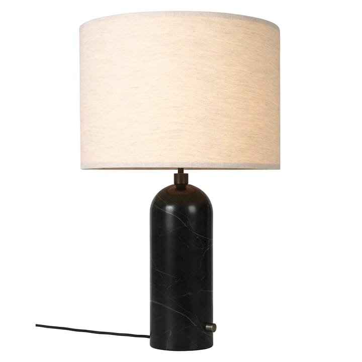 Gravity L bordslampa - Svart marmor-canvas - GUBI