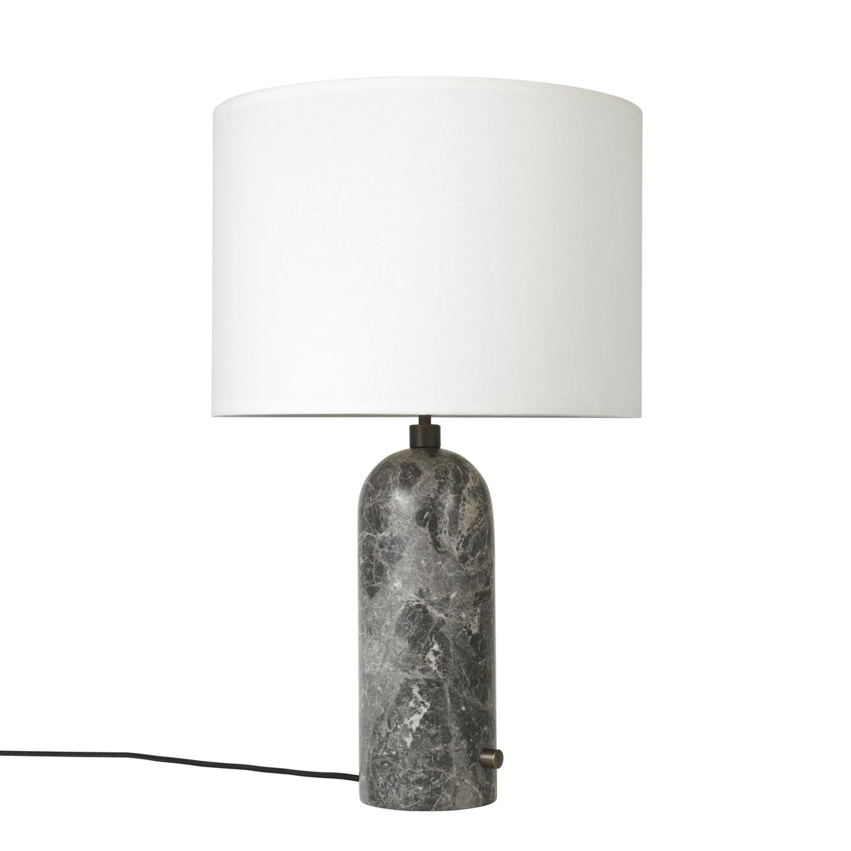 GUBI Gravity S bordslampa grey marble + vit skärm | Skandinavisk Design | Bordslampor | Grå