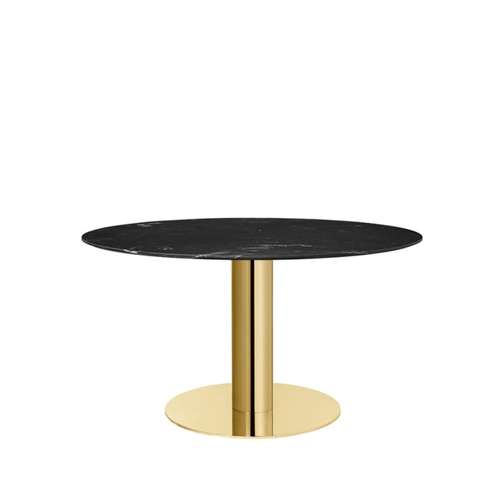 Gubi 2.0 matbord - marble black, ø130, mässingsstativ - GUBI