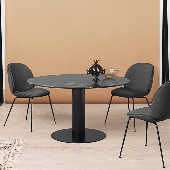 Gubi 2.0 matbord - marble black, ø130, svart stativ - GUBI