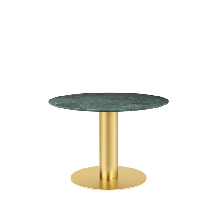 Gubi 2.0 matbord - marble green, ø110, mässingsstativ - GUBI