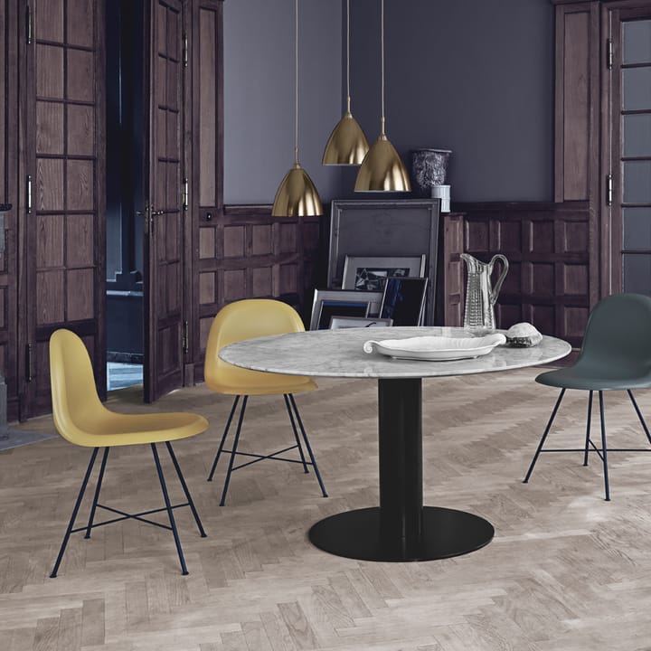 Gubi 2.0 matbord, marble green, ø110, svart stativ GUBI
