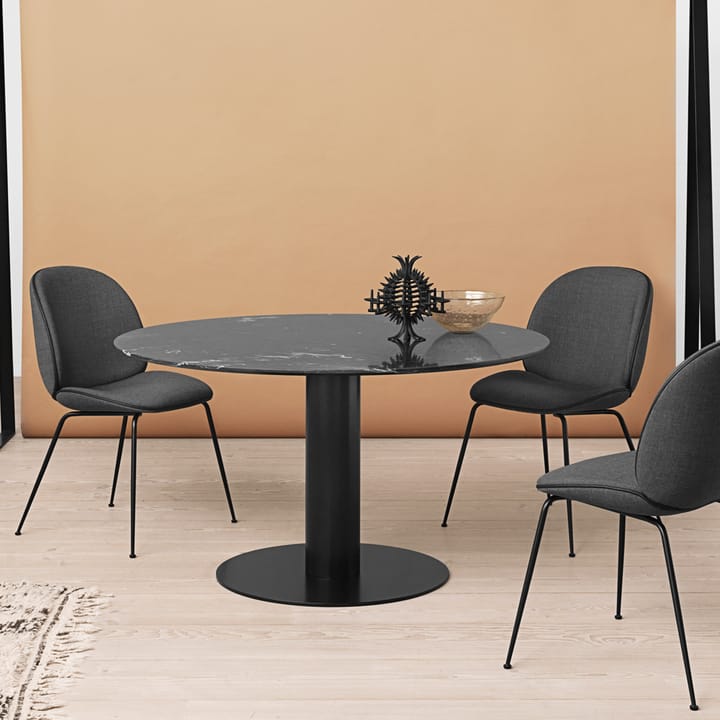 Gubi 2.0 matbord, marble green, ø110, svart stativ GUBI