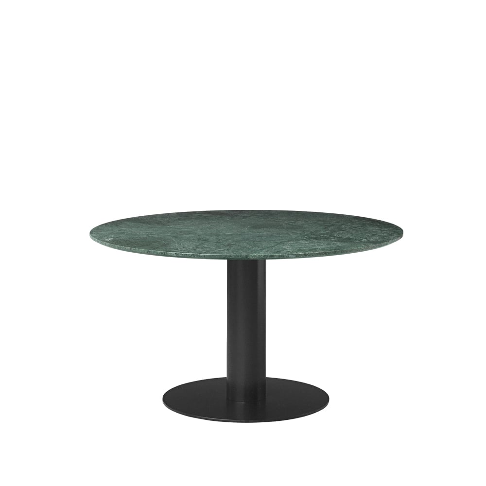 Gubi 2.0 matbord marble green, o130, svart stativ | Skandinavisk Design | Matbord | Grön