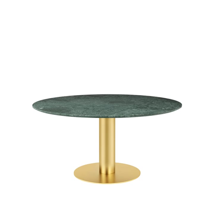 Gubi 2.0 matbord - marble green, ø150, mässingsstativ - GUBI