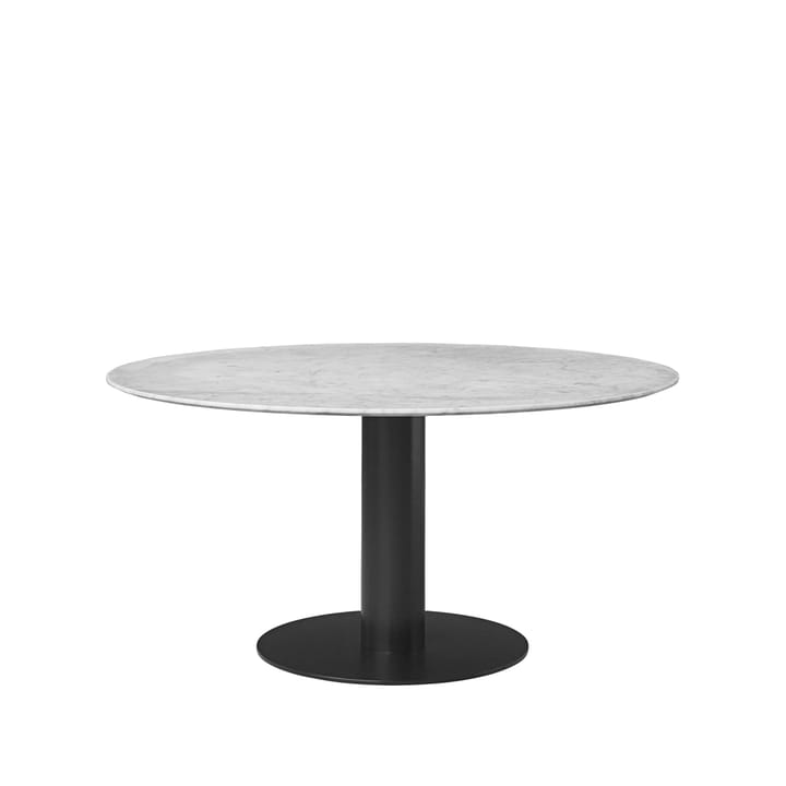 Gubi 2.0 matbord - marble white, ø150, svart stativ - GUBI