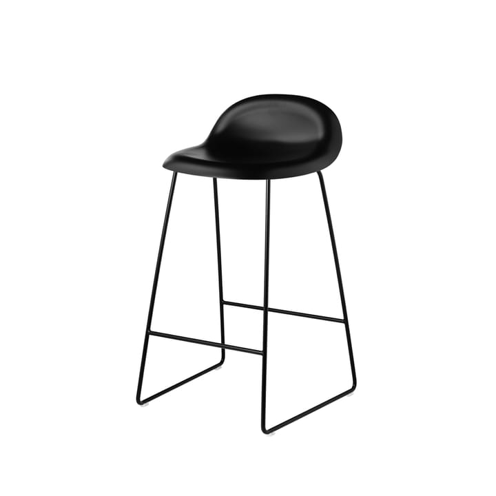 Gubi 3D barstol låg - black, svarta stålmedar - GUBI