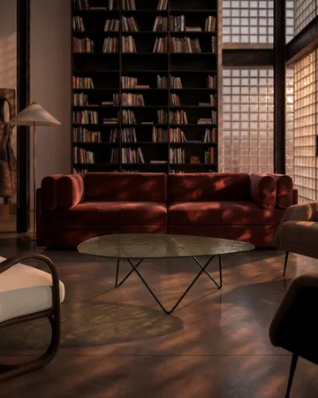 Pedrera soffbord - Svart semimatt-strukturglas smoke - GUBI