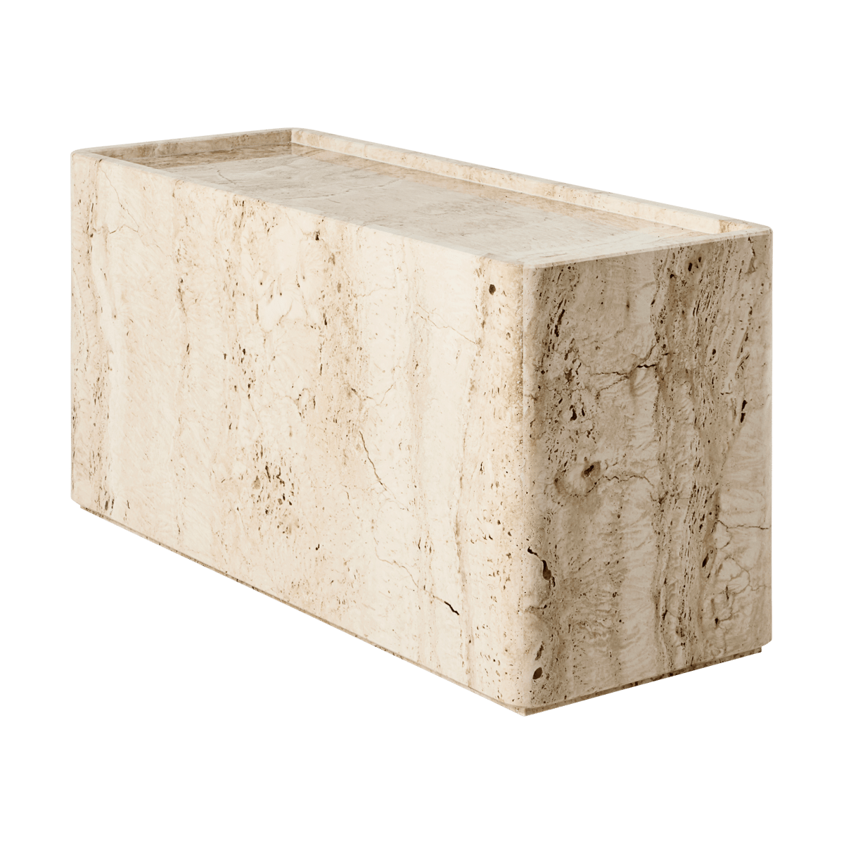 GUBI Pietra sidobord 30x80x40 cm Neutral white travertine