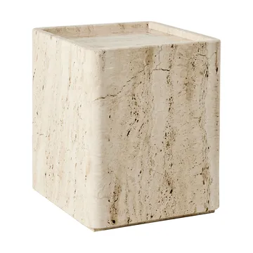 Pietra sidobord 33x33x40 cm - Neutral white travertine - GUBI