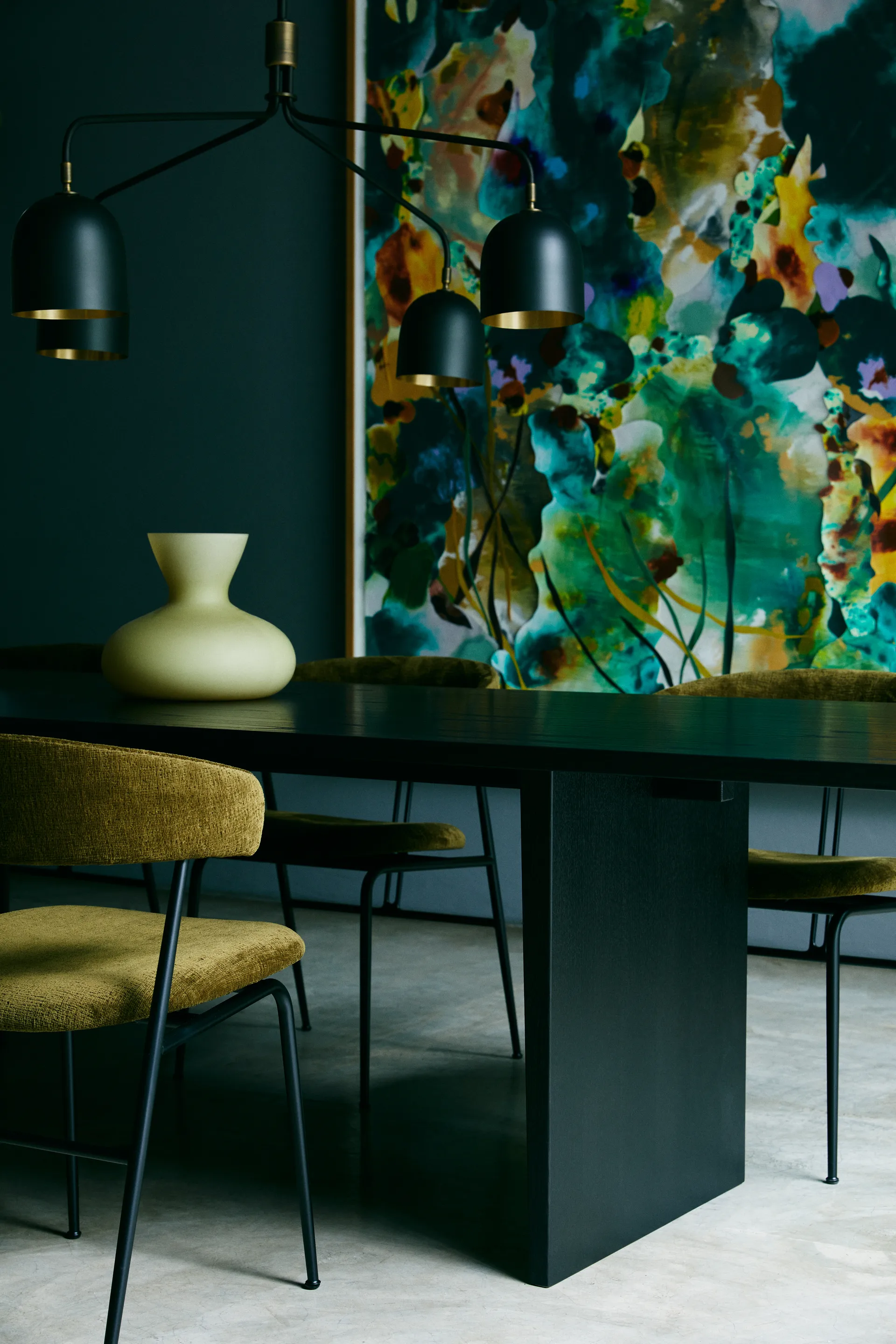 Private matbord 100x260 cm, Brun-svartbetsad ek GUBI