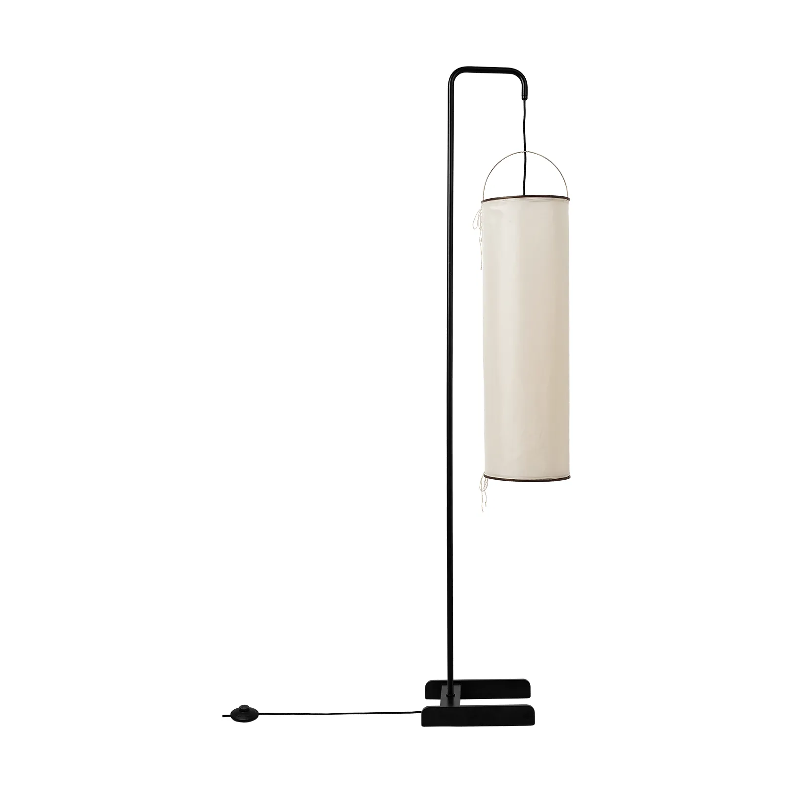 Silk Lantern golvlampa, Natural white silk-semi matt svart, 163 cm GUBI