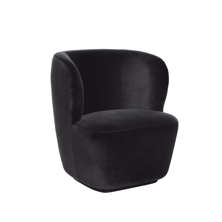 Stay lounge chair small loungefåtölj - tyg velluto cotone 130 svart, med svängning - GUBI