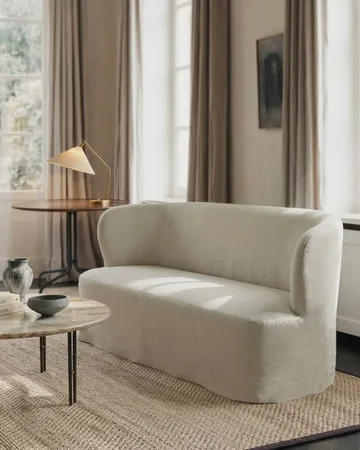 Stay Slipcover soffa - Linen Natural 0023, 220x95 cm, 3-sits - GUBI
