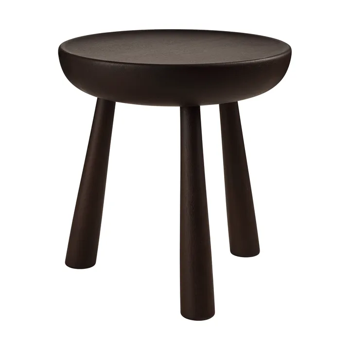 Totto rund pall - Dark stained laquered sapelli, Ø31x32,6 cm - GUBI