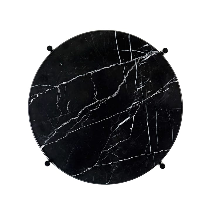 TS bord svarta ben Ø 40 cm - svart marmor - GUBI