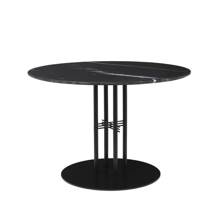 TS Column matbord - marble black, svartlackerat stålstativ - GUBI