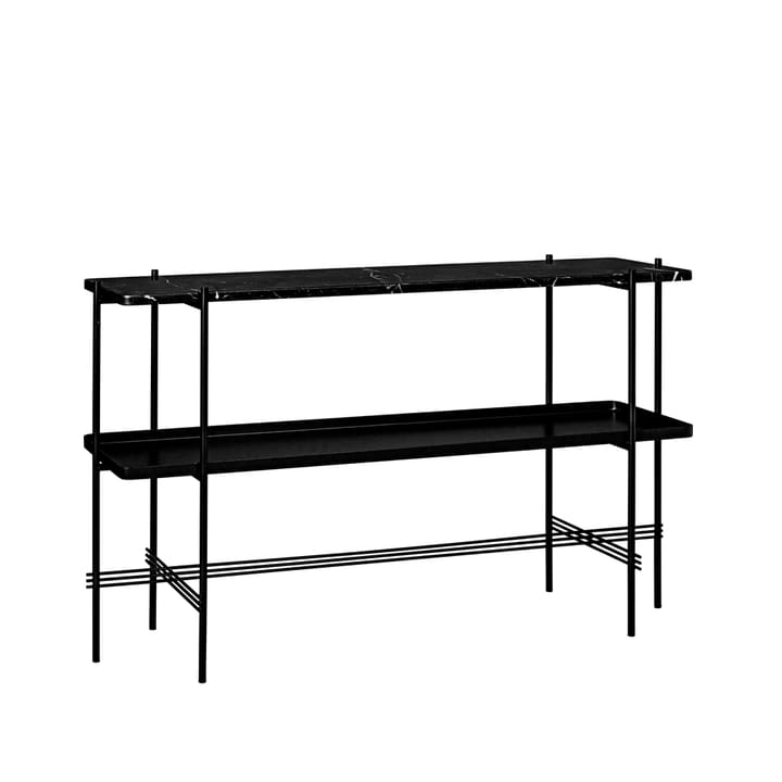 TS Console 2 konsolbord - black marquina marble, svart stativ, med bricka - GUBI