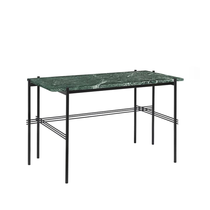 TS Desk skrivbord, Grön marmor-svartlackerat stål GUBI