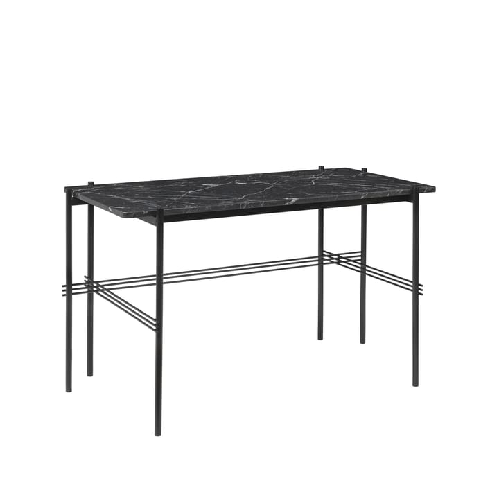 TS Desk skrivbord - marble black, svartlackerat stål - GUBI