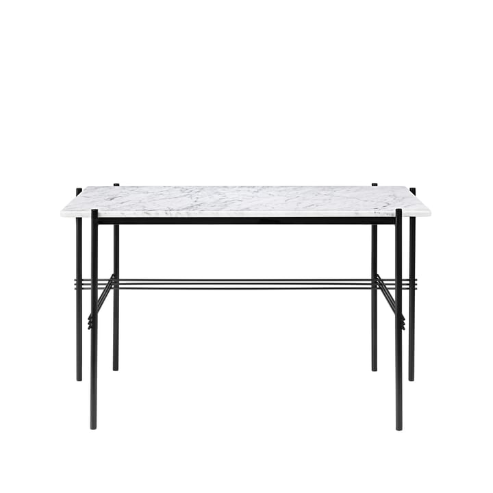 TS Desk skrivbord - marble white, svartlackerat stål - GUBI