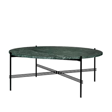 TS Round soffbord - green guatemala marble, ø105, svart stativ - GUBI