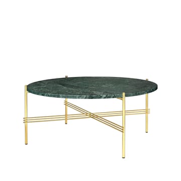 TS Round soffbord - green guatemala marble, ø80, mässingsstativ - GUBI