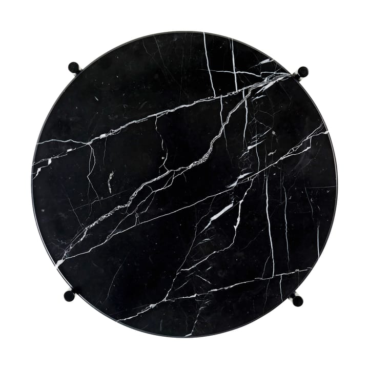 TS sidobord polerat stål Ø40 - Black marquina marble - GUBI