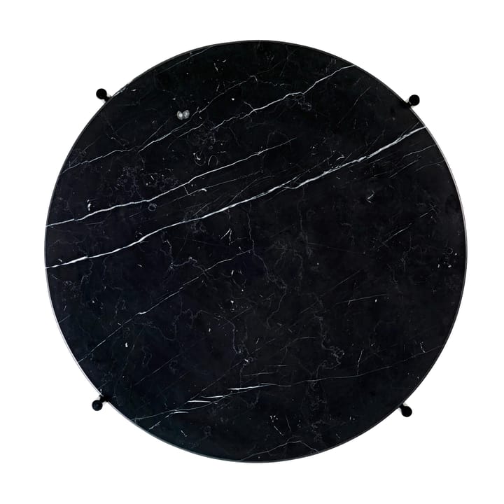 TS soffbord svarta ben Ø 55 cm - svart marmor - GUBI