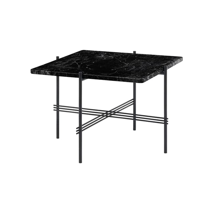 TS Square soffbord - black marquina marble, 55x55 cm, svart stativ - GUBI